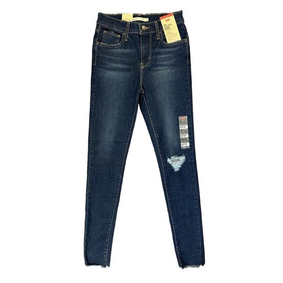 Levi's 720 Womens Super Skinny Jeans Size 0 Med / W25 L30 Blue High Rise NWT $69 - Picture 1 of 16